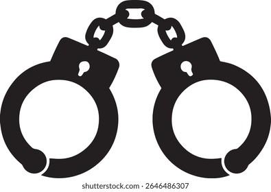 A detailed design featuring a pair of handcuffs. 