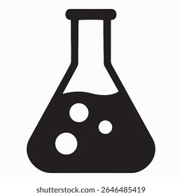 A detailed design featuring a single Erlenmeyer flask. 
