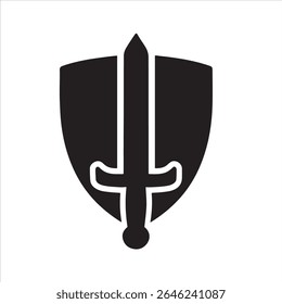 A detailed design featuring a sword and shield