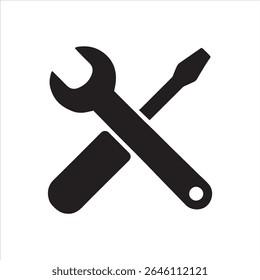 A detailed design featuring a wrench and a screwdriver