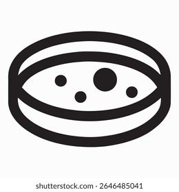 A detailed design of a petri dish, likely showing a scientific or medical context. 
