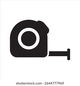 A detailed design of a tape measure, showcasing its markings and mechanism. The design is rendered in vibrant colors, suitable for various applications, including construction, DIY projects, and more.