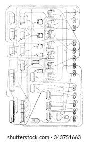 Detailed diagram of the market rationally grind the cylinders, vintage engraved illustration. Industrial encyclopedia E.-O. Lami - 1875.