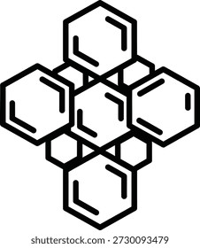 Un diagrama detallado de la estructura molecular del grafito, compuesto de anillos de carbono hexagonales