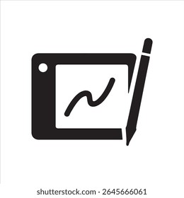 A detailed digital drawing of a pen and tablet, likely for graphic design or digital art. 