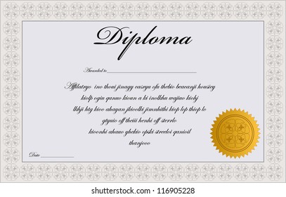 Detailed Diploma Template.