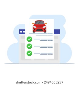 Detailed documents of online car sales registration inspection history, digital legal inspection expertise deal reports approved and rejected on the internet, purchase or rental claims.