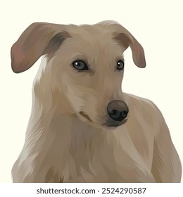 Detailed dog illustration in vector art style