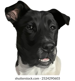Detailed dog illustration in vector art style
