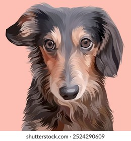 Detailed dog illustration in vector art style