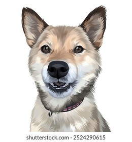 Detailed dog illustration in vector art style