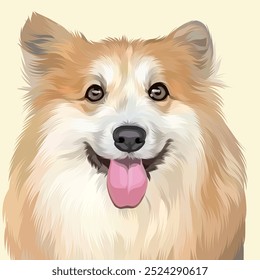 Detailed dog illustration in vector art style