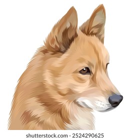 Ilustração detalhada do cão em estilo de arte vetorial