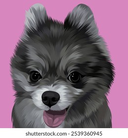 Detailed dog illustration in vector art style