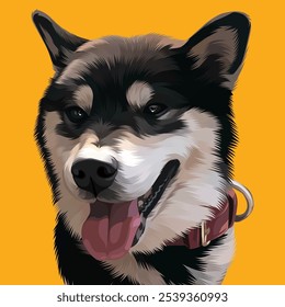 Detailed dog illustration in vector art style