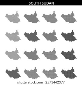 Detailed dot map representation of South Sudan showcasing geographical features