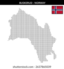 Detailed dot representation of Buskerud Norway