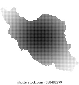 Detailed dotted Iran map illustration vector