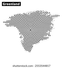 Detailed dotted outline of Greenland highlights the island's geographical features and contours effectively.
