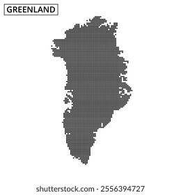 Detailed dotted outline of Greenland highlights the island's geographical features and contours effectively.