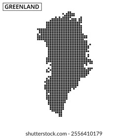 Detailed dotted outline of Greenland highlights the island's geographical features and contours effectively.