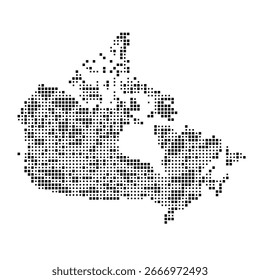 mapa detalhado do vetor pontilhado do canadá para projetos de design