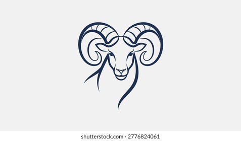 Detailed drawing of a ram's head
