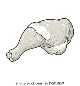 Detailed drawing raw chicken