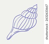 Detailed drawing of a spiral seashell showcasing intricate patterns and lines