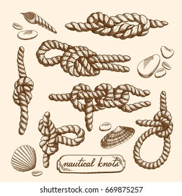 Detailed drawings of nautical knots