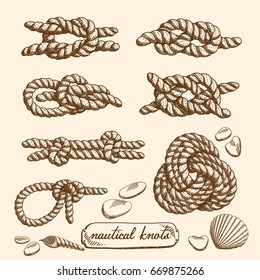 Detailed drawings of nautical knots