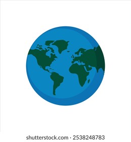 A detailed Earth vector illustration, highlighting continents and oceans with a clean, modern style. Ideal for educational materials, environmental themes, and global projects.