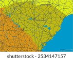 A detailed editable vector map of the U.S. state of Alabama. The map highlights state boundaries, major cities, highways, rivers, and geographic features. Ideal for design and presentations.
