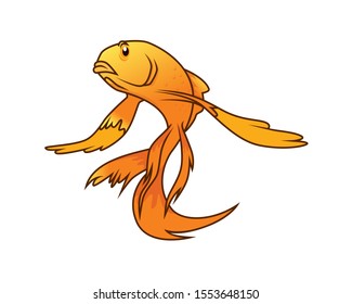 Detailed Elegant Gold Fish Illustration