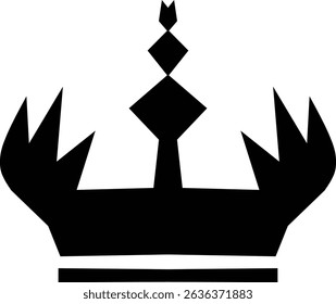 A detailed and elegant royal crown icon featuring classic ornamental shapes such as points, jewels, and arches. 