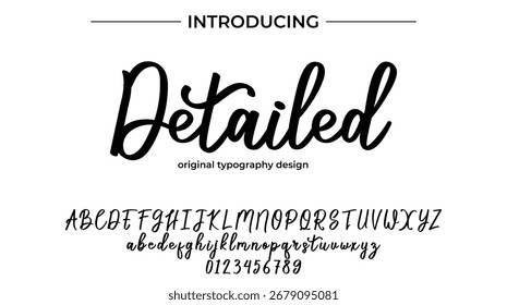 Detailed - Elegant Script Font for Smooth Handwritten Design and Creative Typography