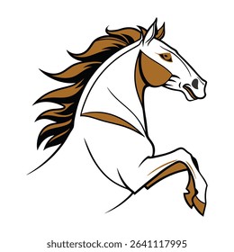 A detailed and elegant vector illustration of a horse, perfect for use in nature, wildlife, equestrian, or western-themed designs.