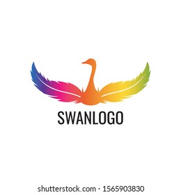 detailed feather inside square logo design template