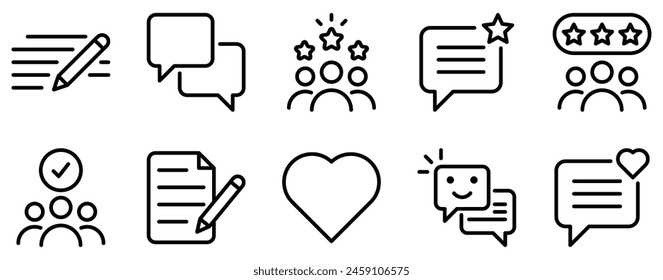Detailed Feedback Icon Set in Line Style