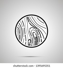 Detailed fingerprint simple black icon