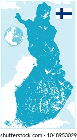 Detailed Finland Map. No text. Highly detailed vector illustration of map.