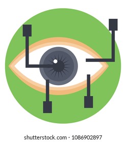 
A detailed flat icon design of eye tap augmentation

