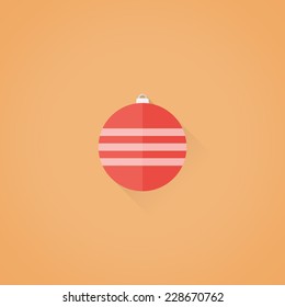 Detailed flat vector Christmas ball symbol icon