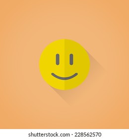 Detailed flat vector happy face symbol icon