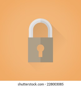Detailed flat vector lock symbol icon