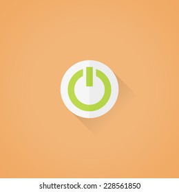 Detailed flat vector power symbol icon