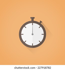 Detailed flat vector stopwatch symbol icons