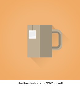 Detailed flat vector tea cup symbol icon