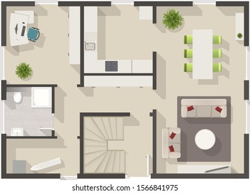 detailed floor plan with interior design