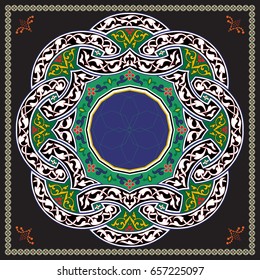 Detailed floral scarf design (scarf, pattern, paisley).